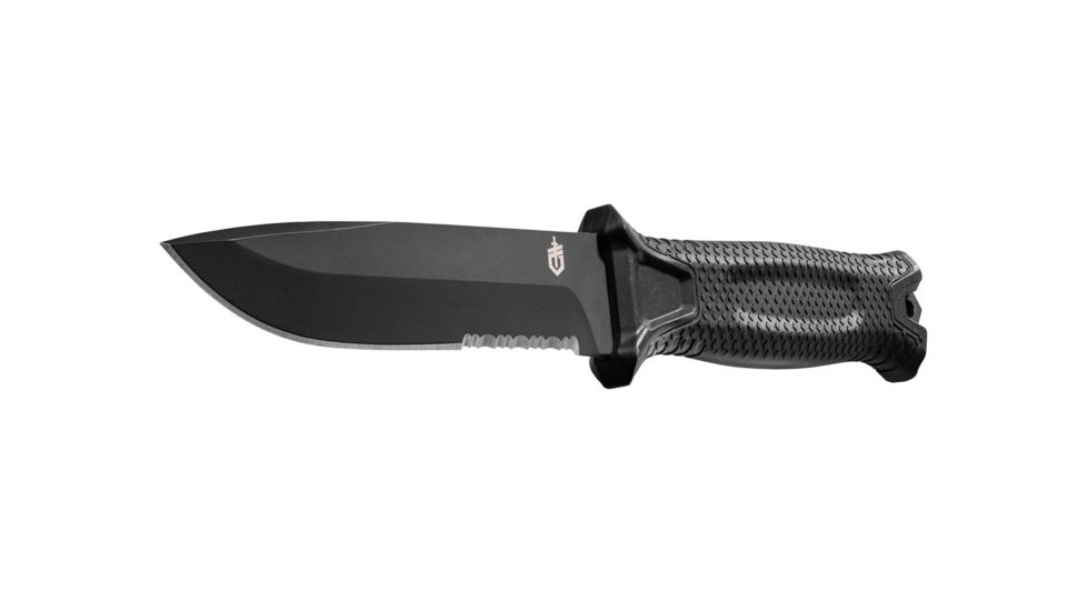 Gerber StrongArm Fixed Blade Knife, Black, Serrated, Black 31-002933