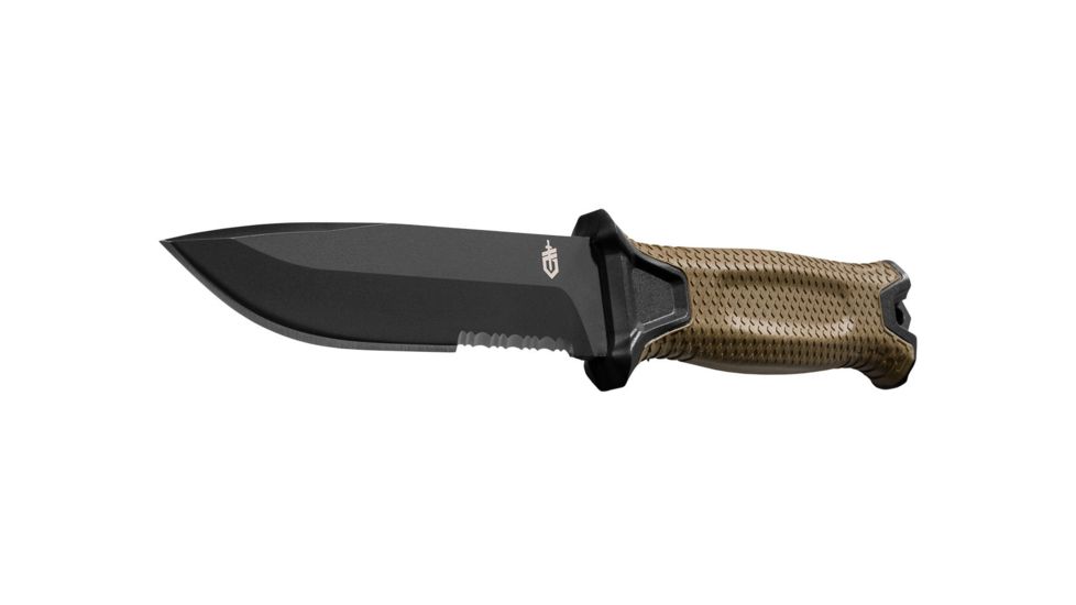 Gerber StrongArm Fixed Blade Knife, Coyote, Serrated, Coyote 30-001059, EDEMO1