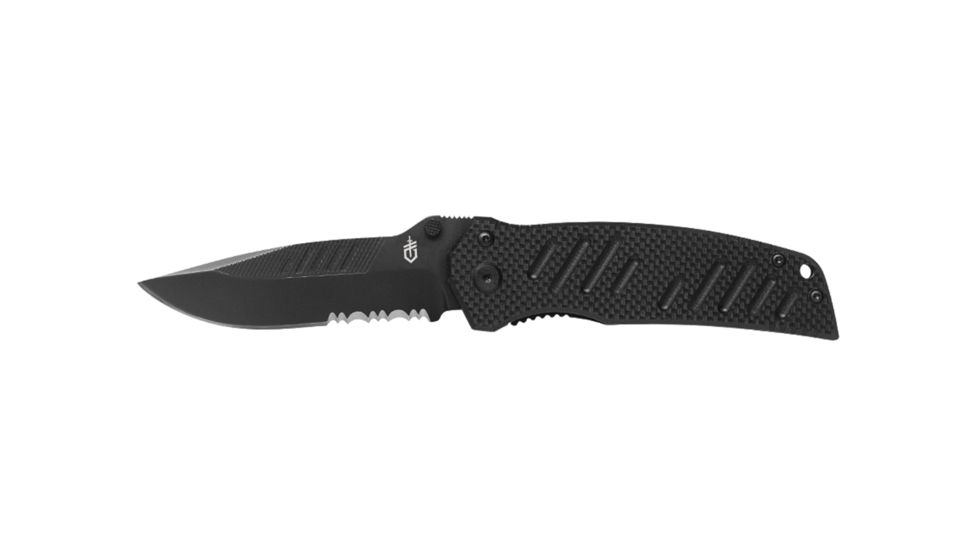 Gerber Swagger Drop Point, Serrated Folding Clip Knife, Clam 31-000594