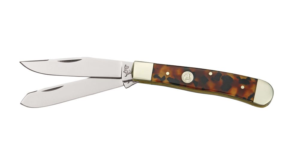 German Bull Trapper Tortoise Folding Knife,Stainless Clip and Spey Blade, Tortoise Shell Handle GB254T