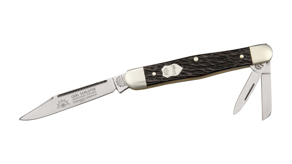 German Eye Whittler Folding Knife,Clip/Pen/Coping Blade, Jigged Bone Handle GESC