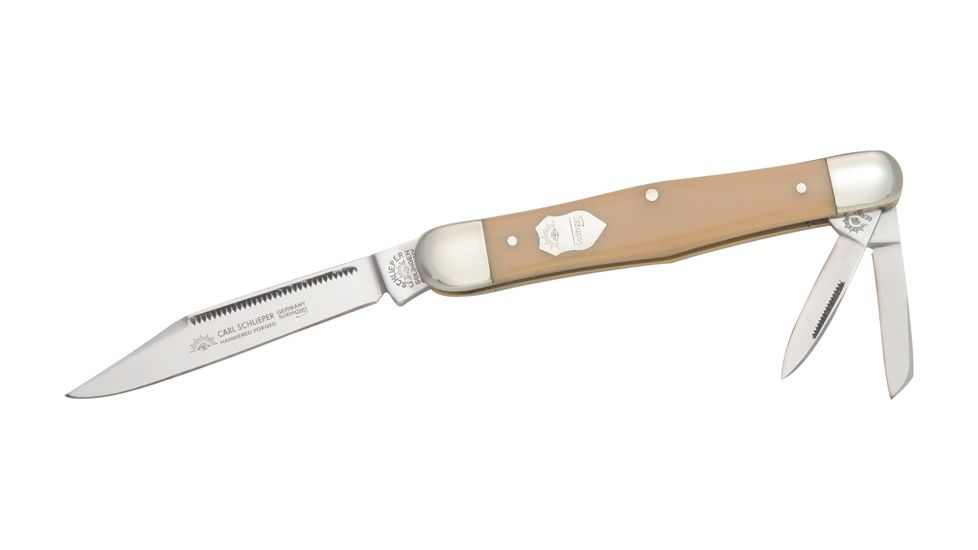 German Eye Whittler Folding Knife,Clip/Pen/Coping Blade, Yellow Celluloid Handle GESCY