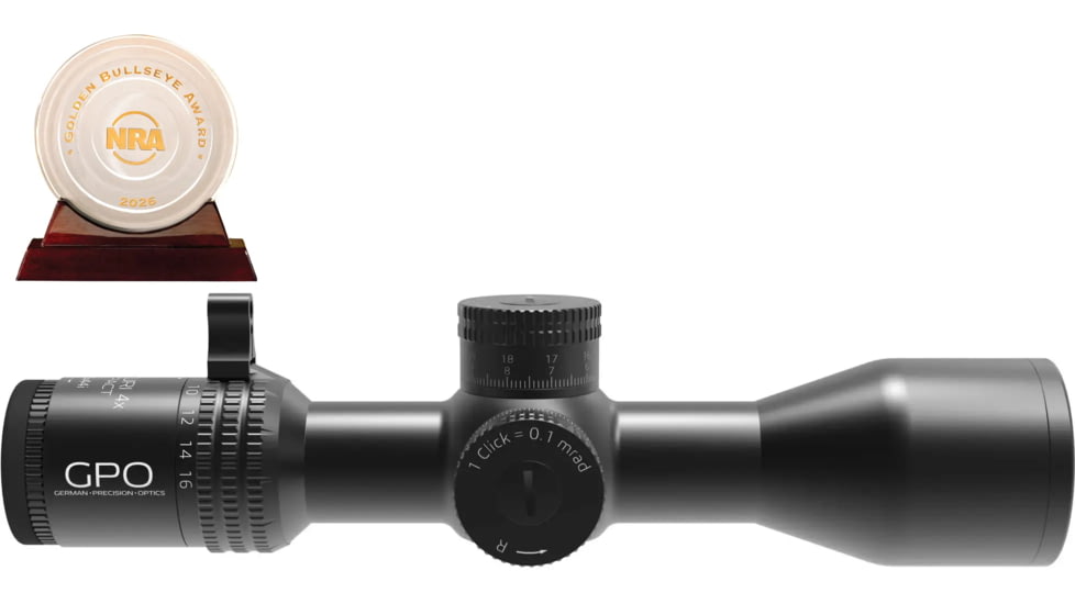 German Precision Optics OPMOD CENTURI SuperCompact 4-16x44mm 30mm Tube Rifle Scope, FFP, Mil-base PLRi Reticle, Black, RCX450 OP