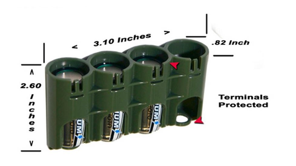 GG&amp;G Battery Caddy CR-123,Pack of 4,Green GGG-1361