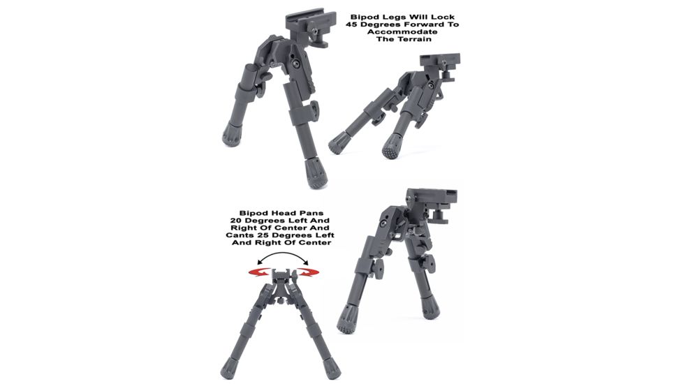 GG&amp;G XDS2-C Compact Tactical Bipod, Black GGG-1721