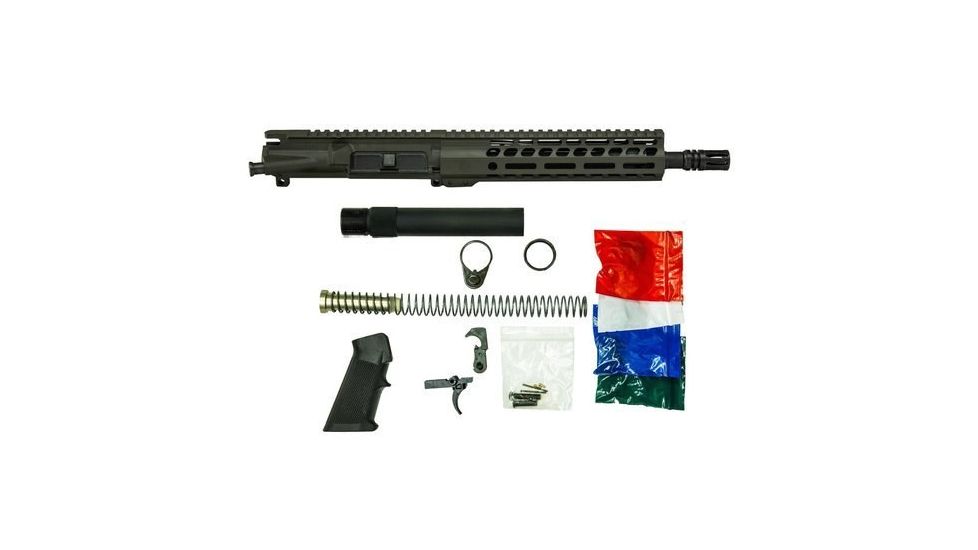 Ghost Firearms Upper Receiver, Pistol Lower Parts Kit, 7.62X39, 10.5in, Carbine , Light HBAR Barrel, 1-10 Twist, 9in M-LOK Freefloat Handguard, A2 Birdcage Flash Hider, OD Green, GF105E9GFR762OD-KIT