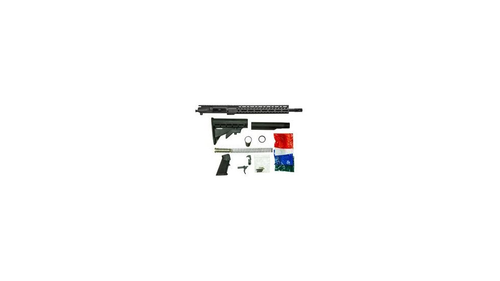 Ghost Firearms Upper Receiver, Rifle Lower Parts Kit, 9mm 9x19 Para, 16in, Carbine , Light HBAR Barrel, 1-10 Twist, 14in M-LOK Freefloat Handguard, A2 Muzzle Device, Gray, GF16E14GFR9MMTG-KIT