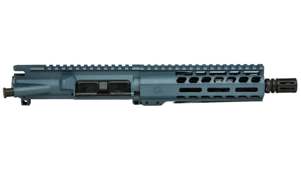 Ghost Firearms Elite Complete Upper Receiver, 5.56x45 NATO, 7.5 inch, Pistol Length, 4150 M4 Barrel, 1-7 Twist, 7 inch M-LOK Free Float Hand Guard, A2 Flash Hider, Blue Titanium, GF75E7GFR556BT