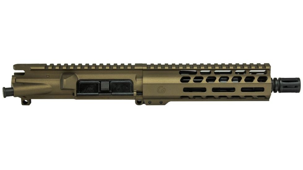Ghost Firearms Elite Complete Upper Receiver, 9mm 9x19 Para, 7.5 inch, 4150 Light HBAR Barrel, 1-10 Twist, 7 inch M-LOK Free Float Hand Guard, A2 Flash Hider, Burnt Bronze, GF75E7GFR9MMBB