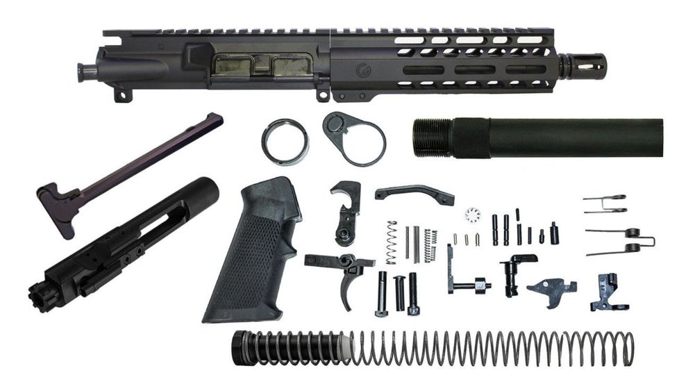 Ghost Firearms Vital Upper Receiver, Pistol Lower Parts Kit, .300 Blkout, 7.5in, Pistol , Light HBAR Barrel, 1-8 Twist, 7in M-LOK Freefloat Handguard, A2 Birdcage Flash Hider, Blk, GF75V7GFR300-KIT