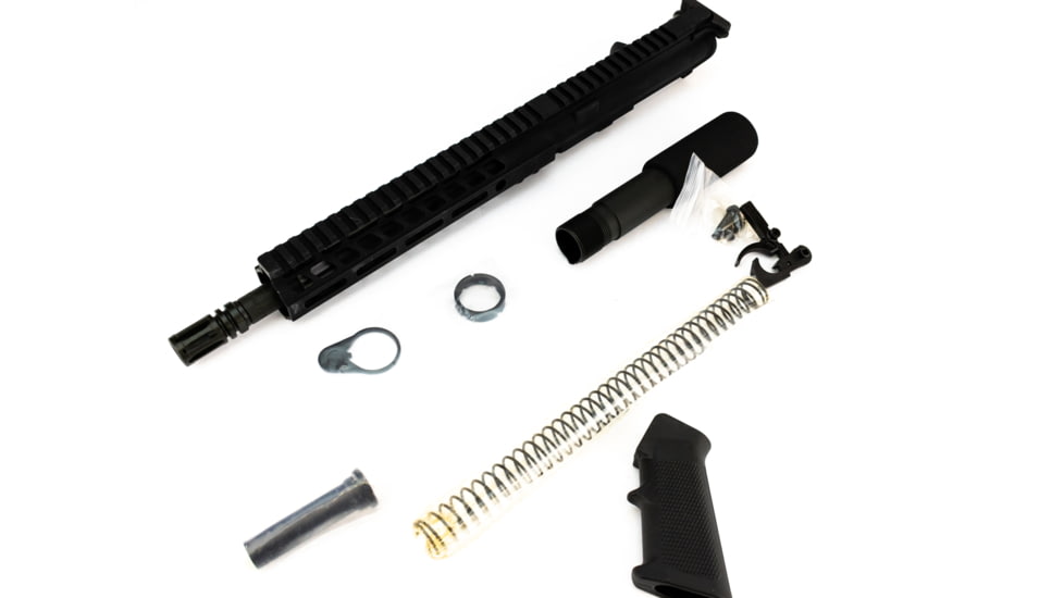 Ghost Firearms Vital Upper Receiver, Pistol Lower Parts Kit, 5.56mm, 10.5in, Carbine , 4150 M4 Barrel, 1-7 Twist, 9in M-LOK Free Float Hand Guard, A2 Birdcage Flash Hider, Black, GF105E9GFR556BLK-KIT