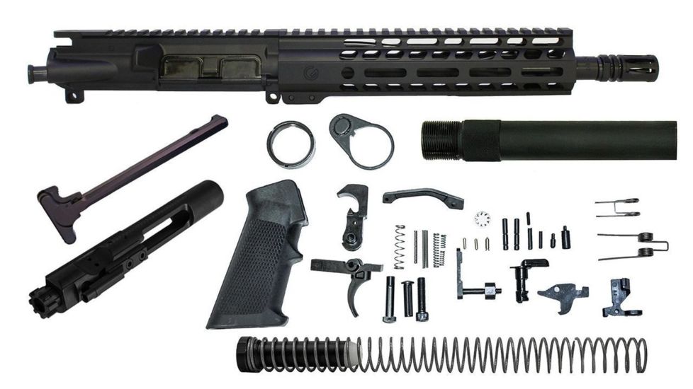 Ghost Firearms Vital Upper Receiver, Pistol Lower Parts Kit, 7.62x39, 10.5in, Carbine , Light HBAR Barrel, 1-10 Twist, 9in M-LOK Freefloat Handguard, , Blk, GF105E9GFR762BLK-KIT