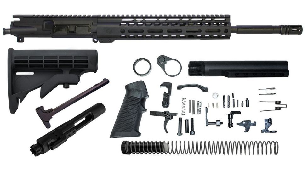 Ghost Firearms Vital Upper Receiver, Rifle Lower Parts Kit, 5.56mm, 16in, Carbine , 4150 M4 Barrel, 1-7 Twist, 11in M-LOK Free Float Hand Guard, A2 Birdcage Flash Hider, Black, GF16V11GFR556-KIT