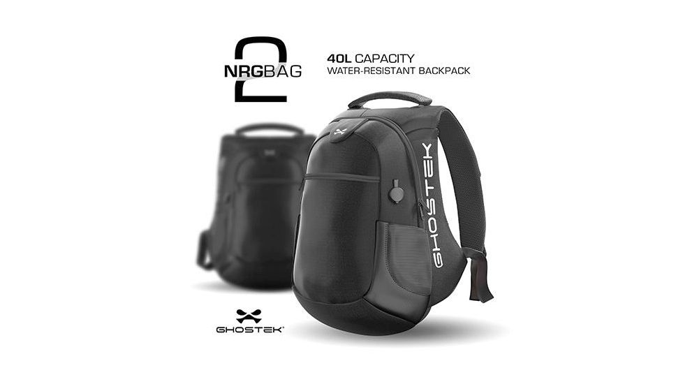 GHOSTEK NRG 2 Backpack w/ 16,000MAH Battery, Black, Black, 1 Year Mfg Warranty, GHO-99702