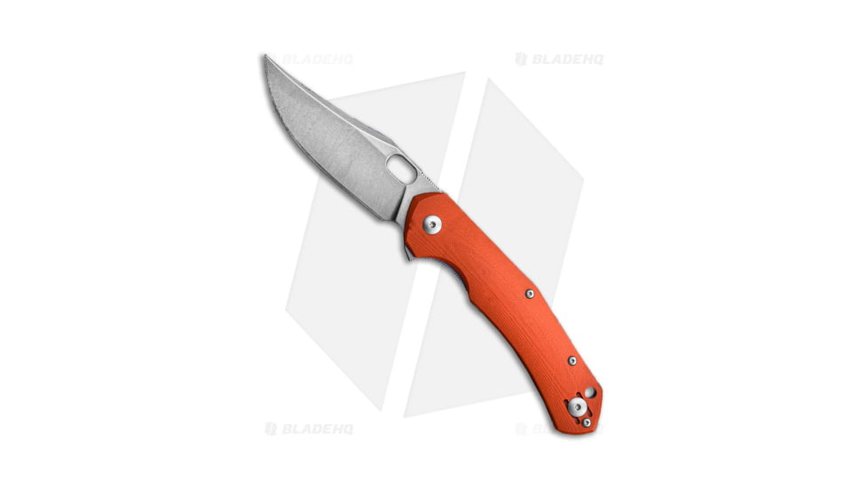 GiantMouse ACE Jutland Folding Knife, 3.35in, ELMAX, Clip Point Blade, G-10, Orange Handle, Orange/Gray, 8.15 inch, BHQ-139149
