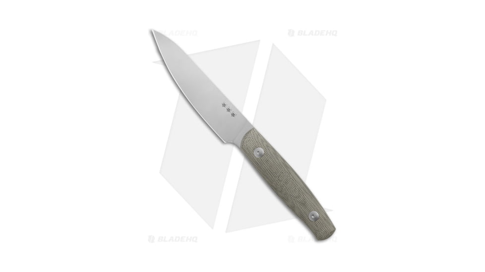 GiantMouse Vox/Anso 4 Paring Kitchen Knife, 4.50in, Nitro-B, Drop Point Blade, Micarta, Green Handle, Green/Gray, 8.25 inch, BHQ-186006