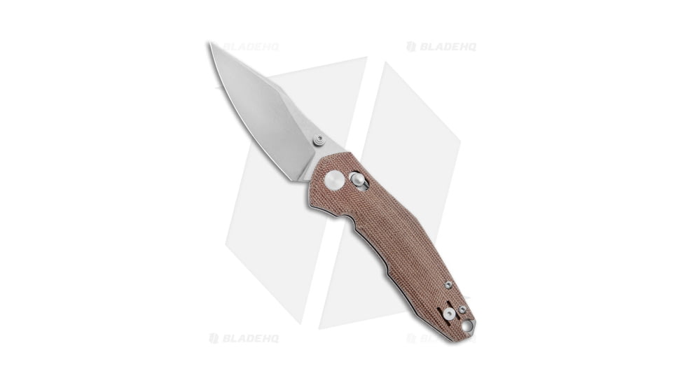 GiantMouse Vox/Anso ACE Nazca Folding Knife, 3.15in, Bohler M390 Stainless Steel, Clip Point Blade, Micarta, Brown Handle, Brown/Gray, 7.48 inch, BHQ-176984