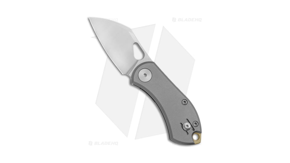 GiantMouse Vox/Anso ACE Nibbler Folding Knife, 1.875in, CPM 20CV, Wharncliffe Blade, Titanium, Gray Handle, Gray/Gray, 4.70 inch, BHQ-152965