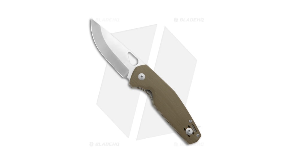 GiantMouse Vox/Anso ACE Nimbus V3 Folding Knife, 3.00in, CPM S90V Stainless Steel, Drop Point Blade, G-10, Green Handle, Green/Gray, 7.25 inch, BHQ-209510