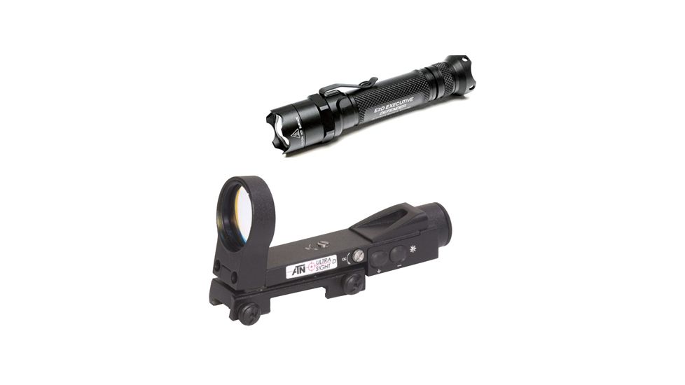2-PC Close Quarter Battle Package - ATN Digital Reflex Scope and Surefire E2D Defender Flashlight