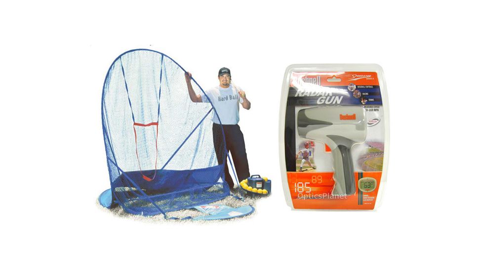 2-PC Speedster Sports Fan Gift Package - Bushnell Speedster II, JUGS Baseball Toss Package with Remote