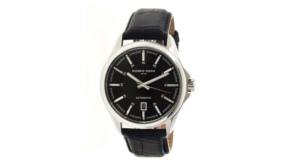 Giorgio Fedon 1919 Fedonmatic VI Mens Watch, Black Dial, Black Leather Band GIOGFBH002