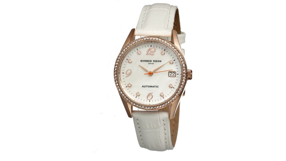 Giorgio Fedon 1919 Mechanical Lady I Ladies Watch, White Band-Rose Gold GIOGFAW002