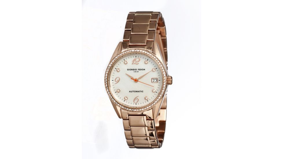 Giorgio Fedon 1919 Mechanical Lady I Ladies Watch, Rose Gold Band-White GIOGFAW005