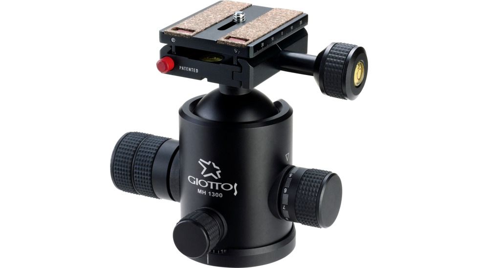 Giottos Pro Calibrated Ball Head w/QR &amp; Tension Control, Load 25 lbs. MH1300-657