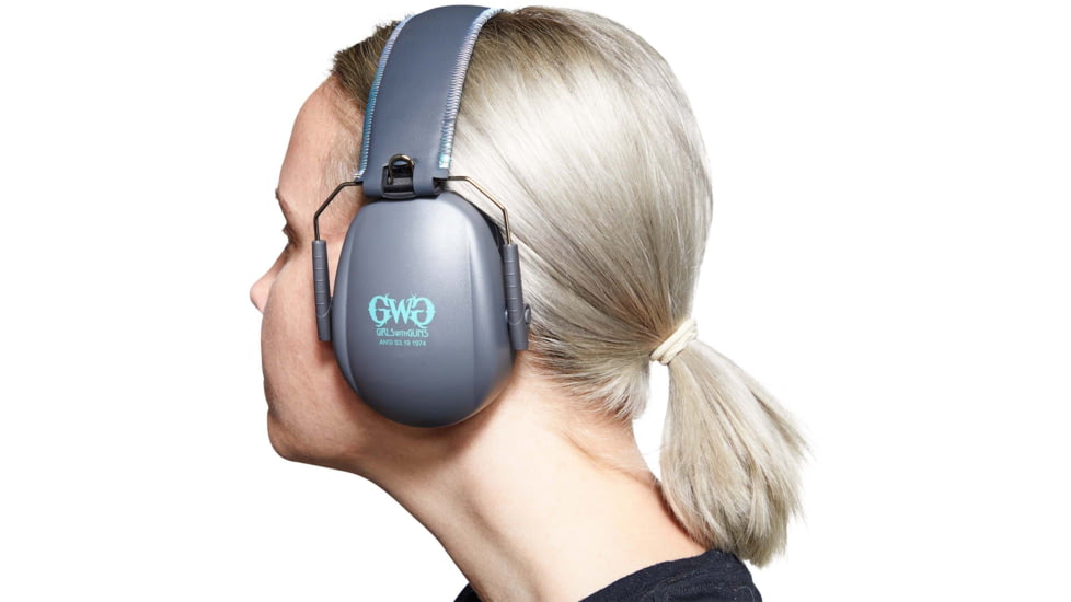 Girls With Guns Assure Low-Profile Earmuffs, 23 dB NRR, ANSI S3.19 &amp; CE EN352-1 Hearing Protection Rated, Gray/Teal/Black, One Size, 2319