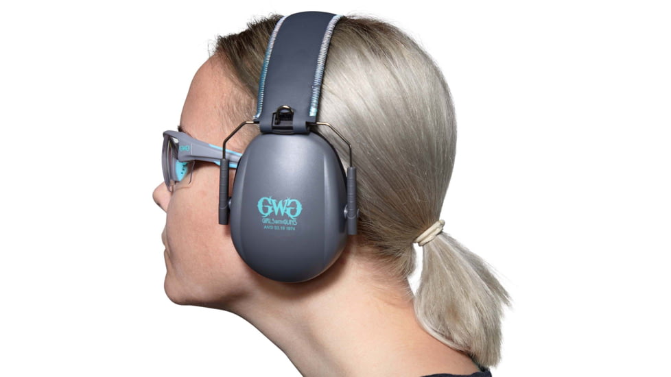 Girls With Guns Assure Protective Safety Glasses &amp; Earmuffs Combo Set, Gray/Teal/Black, One Size, 2388