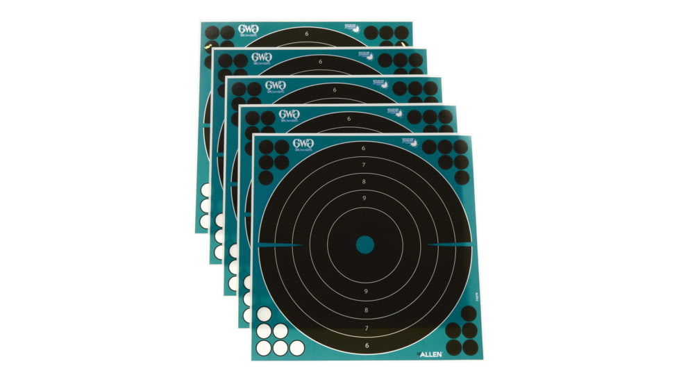 Girls With Guns Gwg Splash Self-Adhesive Paper Bullseye Target, Teal/Black, 12X12, 15279