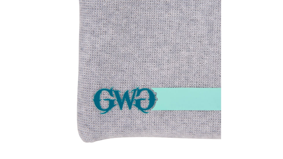 Girls With Guns Knit Fabric Handgun Storage Pouch w/Writable ID Label, Lockable Keyring, Zipper Closure, 7x9in, Fleece Lining, Full Size Interior, Gray/Blue Accents, 9074