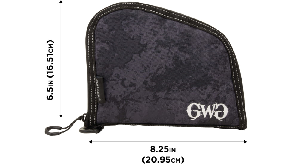 Girls With Guns Midnight Lockable Handgun Case, 8in Handguns, Black/Shade Blackout Camo, 8.25 in x 6.5 in, 907-8
