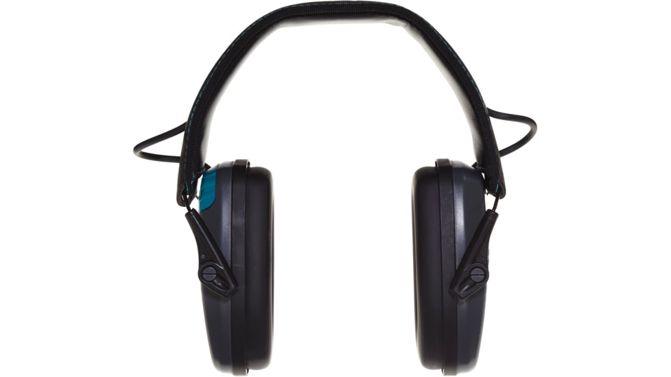 Girls With Guns Shield Low-Profile Electronic Earmuffs, 24 dB NRR, ANSI S3.19 &amp; CE EN352-1 Hearing Protection Rated, Gray/Teal/Black, One Size, 2348