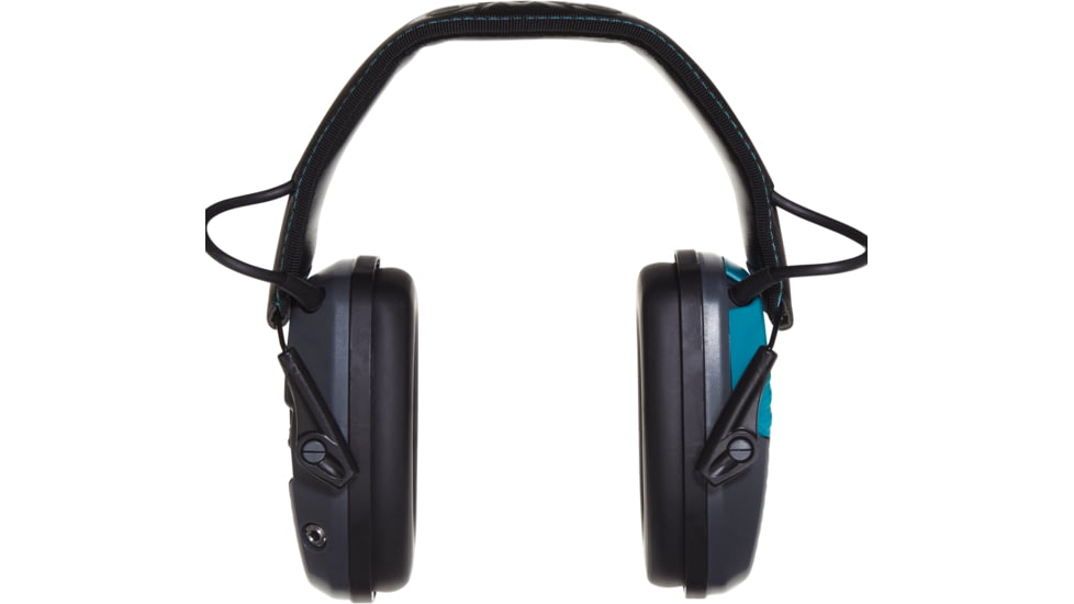 Girls With Guns Shield Low-Profile Electronic Earmuffs, 24 dB NRR, ANSI S3.19 &amp; CE EN352-1 Hearing Protection Rated, Gray/Teal/Black, One Size, 2348