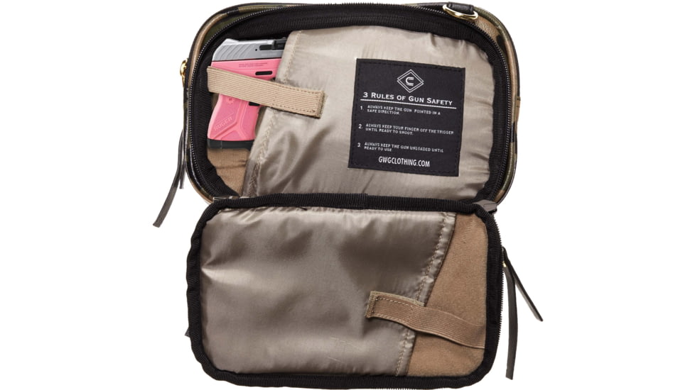 Girls With Guns Tomboy Clutch Purse, Lockable Concealed Carry, Ambidextrous, Camo, 10 in x 6.5 in x 2 in, 90-90