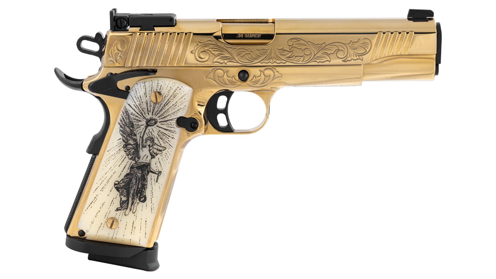 Girsan MC1911 Deluxe Gold Govt Semi Auto Pistol, 38 Super, 5 in Barrel