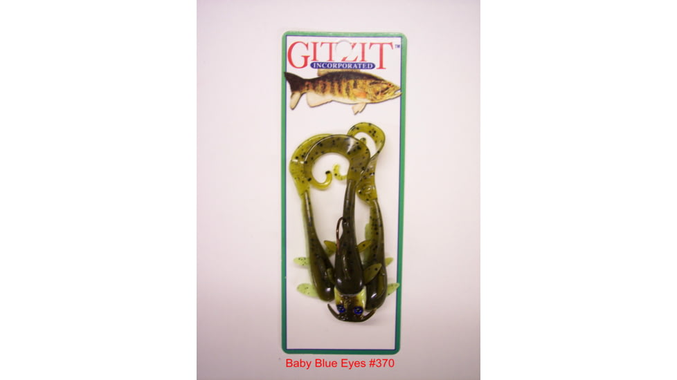 Gitzit Baby Blue Eyes Swimbaits, 1, 3in, Chartreuse/Brown, 83370