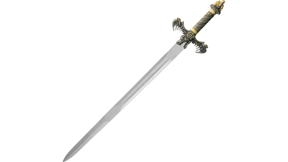 Gladius Barbarian Sword Brass, 36.5 unsharpened carbon steel blade, Metal alloy handle, 227