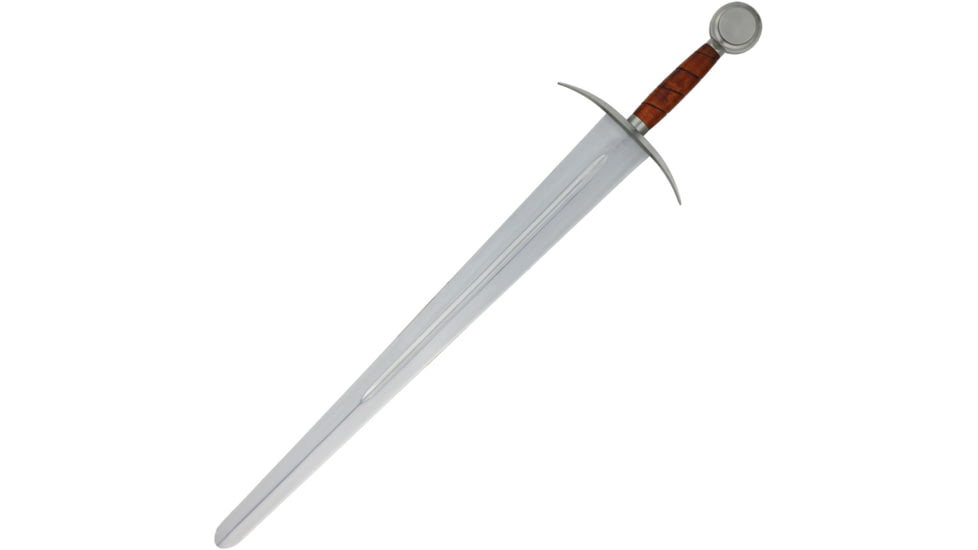 Gladius Dagesse Sword w/Scabbard, 26.5 satin finish carbon steel blunt tip blade, Brown wood handle, 3520V