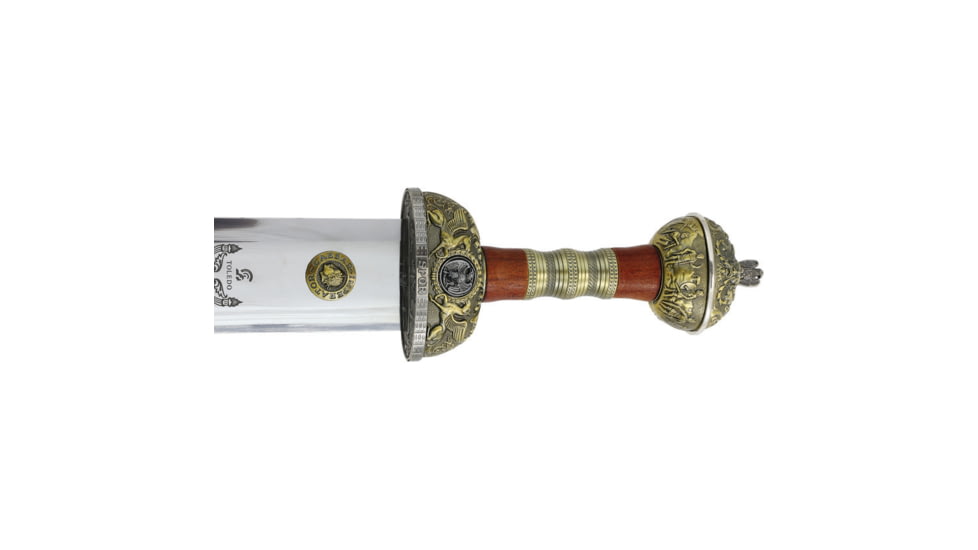 Gladius Bronze Julius Caesar Sword, 31in Overall, 23.5in Stainless Blade, Brass/Wood Handle, 211