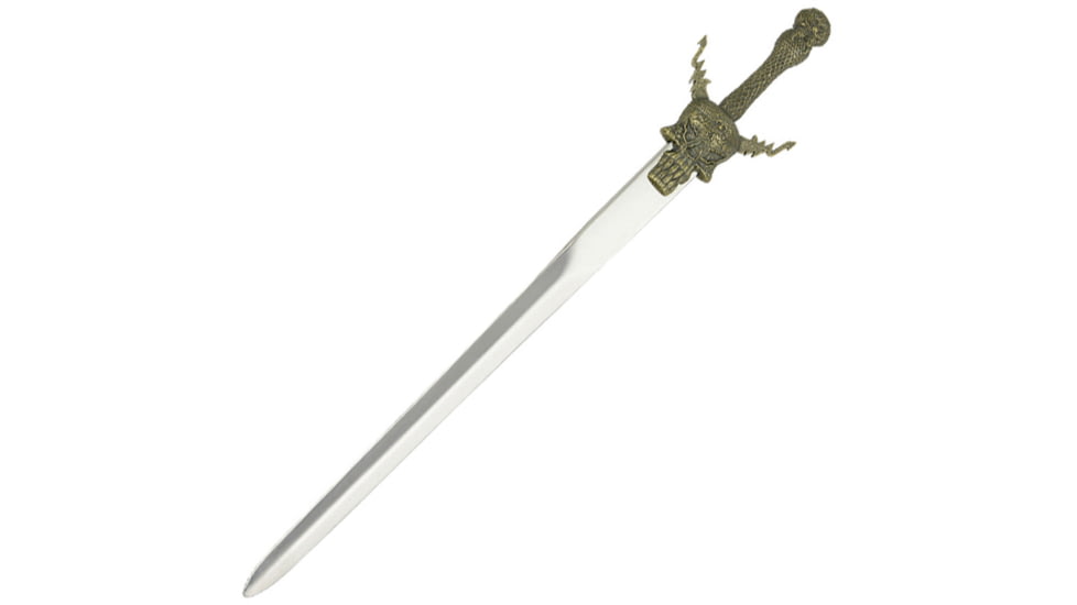 Gladius Terminator Letter Opener, 8 metal alloy unsharpened blade, Antique gold finish metal handle, 15