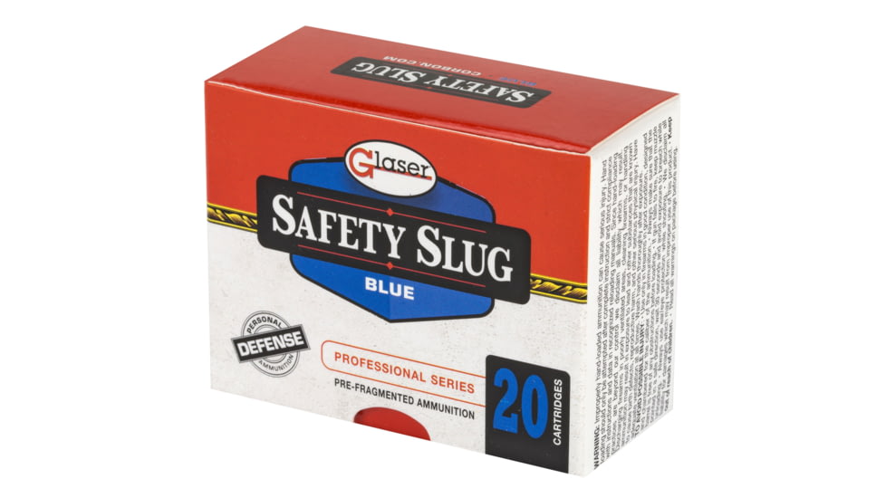 Glaser Ammo Blue 9mm Luger, 80 grain, 20 Rounds Pistol Ammo, GL0060020