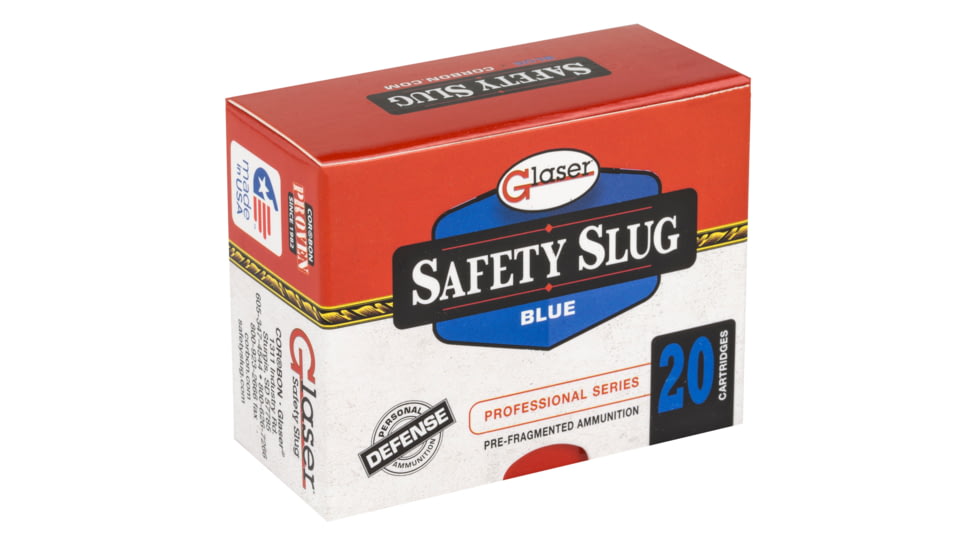 Glaser Ammo Blue 9mm Luger, 80 grain, 20 Rounds Pistol Ammo, GL0060020
