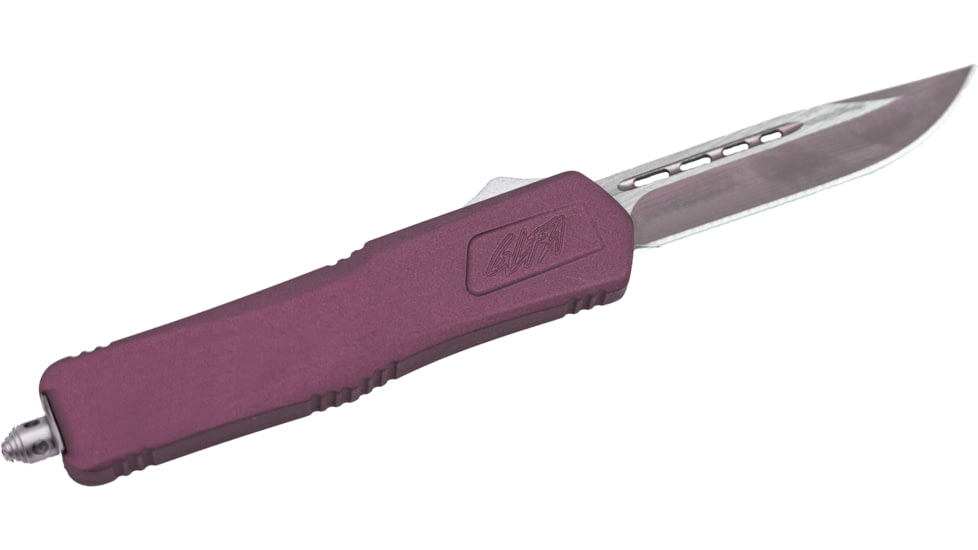 GLFA Smooth Spring Assisted OTF Knife, Smooth Blade, Black Cherry, 7", GL-KSM-SMT CHY
