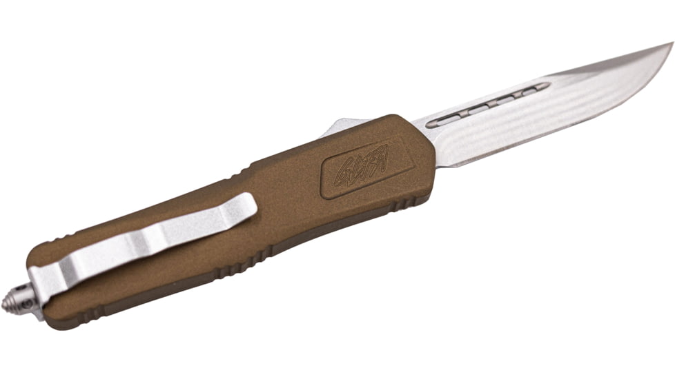 GLFA Smooth Spring Assisted OTF Knife, Smooth Blade, Bronze, 8", GL-KMD-SMT BRZ