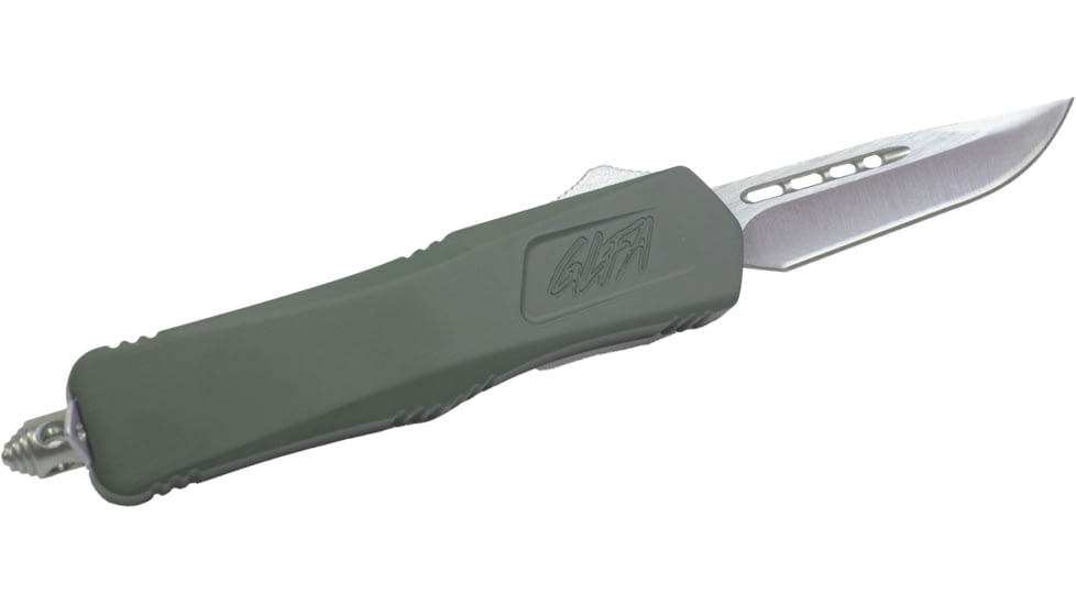 GLFA Smooth Spring Assisted OTF Knife, Smooth Blade, Charcoal Green, 7", GL-KSM-SMT CHG