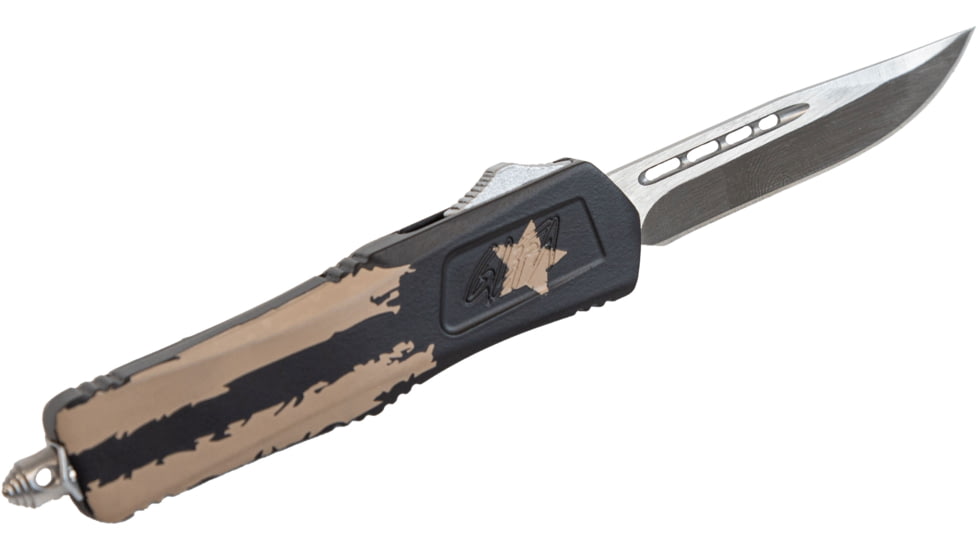 GLFA Smooth Spring Assisted OTF Knife, Smooth Blade, FDE and Black, 7", GL-KSM-SMT F-DST