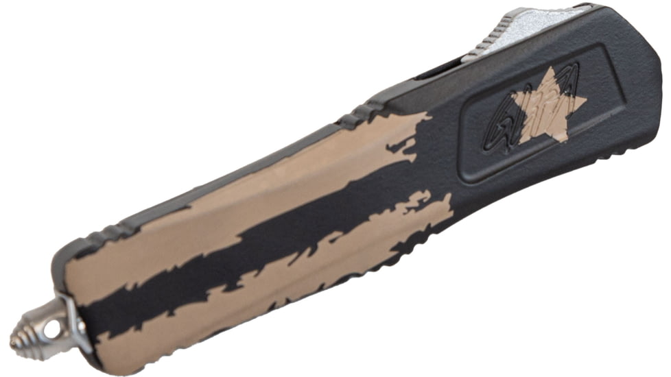 GLFA Smooth Spring Assisted OTF Knife, Smooth Blade, FDE and Black, 8", GL-KMD-SMT F-DST